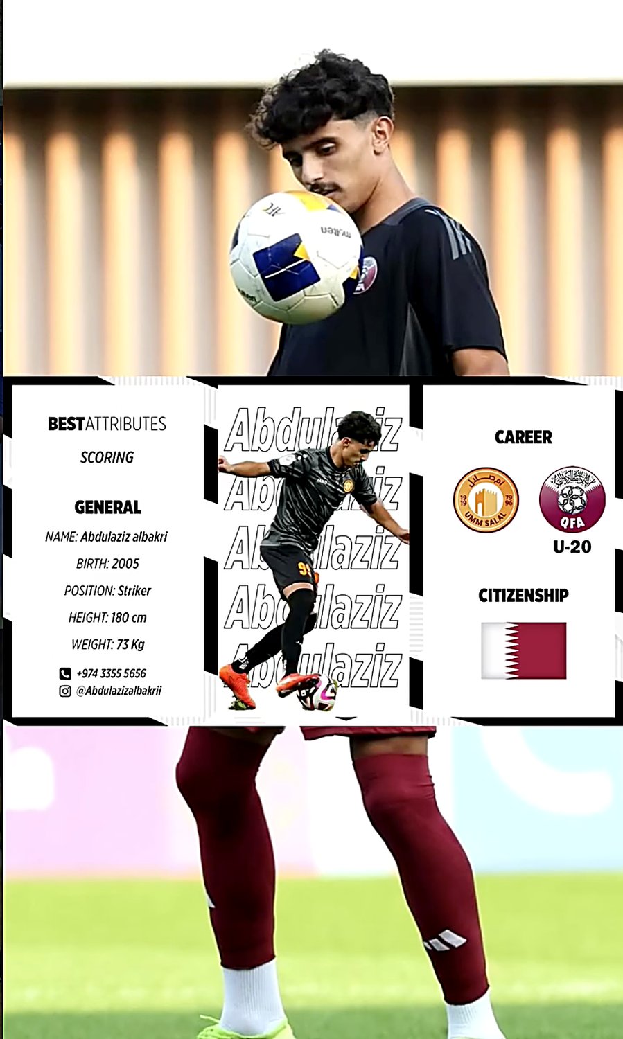 Athlete information cover for Reels