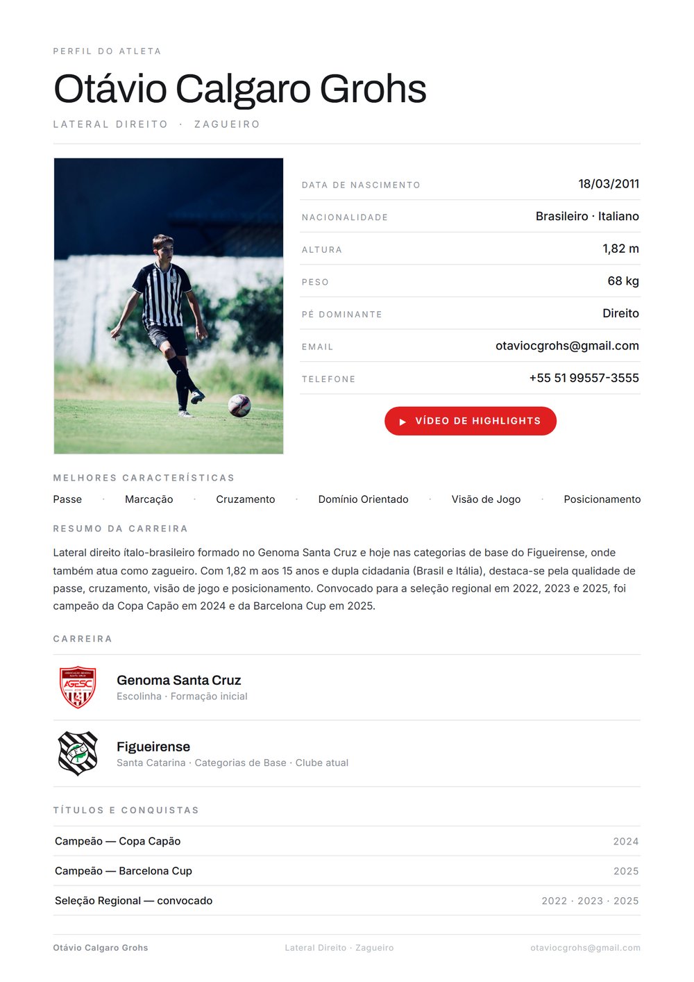 Otávio Grohs — Player CV